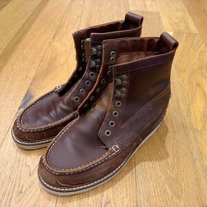 Pointer Men's Brown/Red Leather Boots Size 8